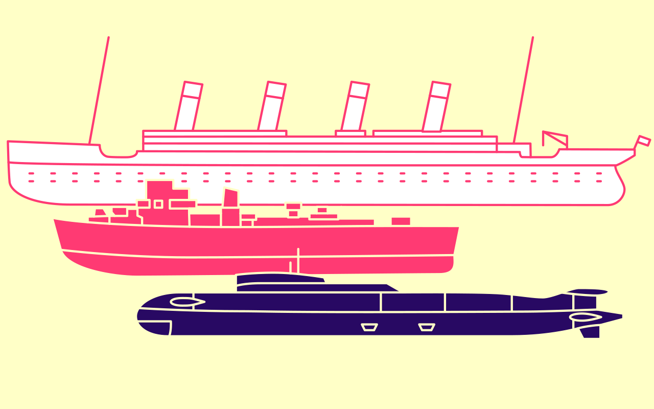 Dingbat illustration of sunken ship conspiracy