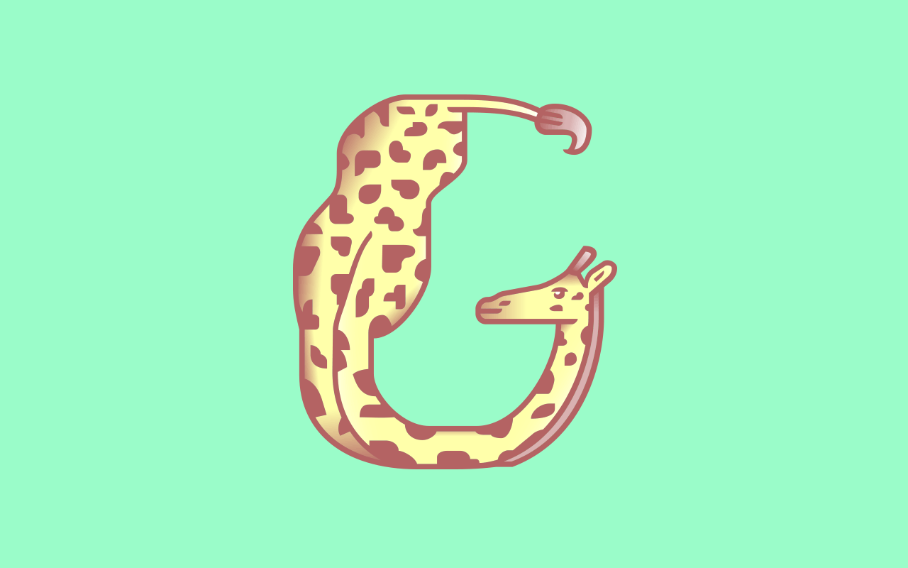 Letter G in shape of a Giraffe