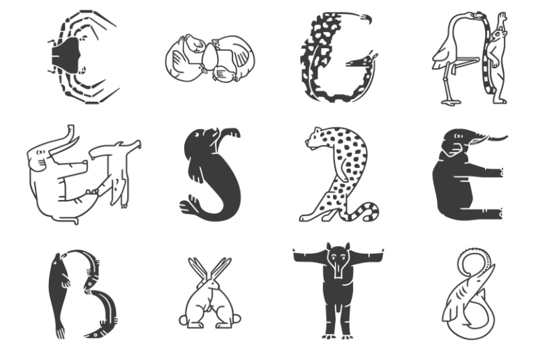 Fabel, the animal alphabet - an animal font by Typearture